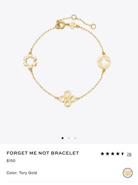 Tory Burch Gold Floral Charm Bracelet